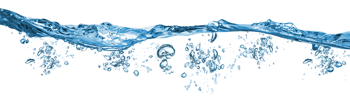 Close up of clear water and bubbles
