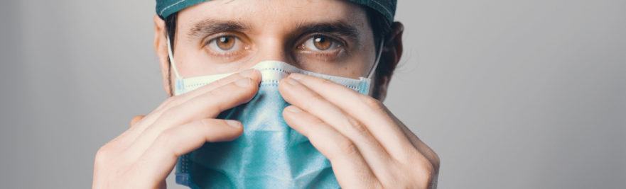 Man wearing surgical mask