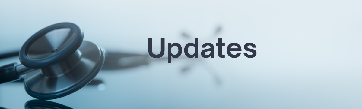 Medical background with the word Updateda