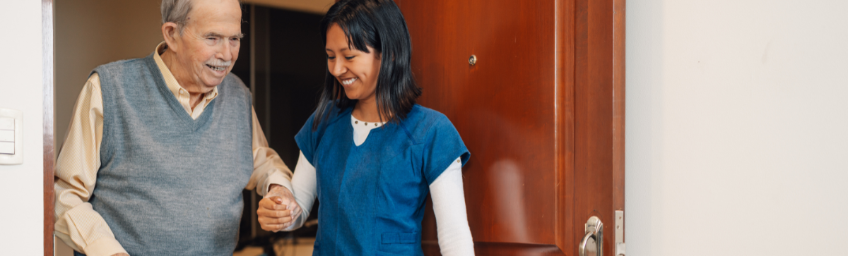 Caregiver with elderly resident