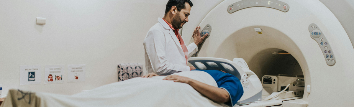 Image of patient receiving an MRI scan.